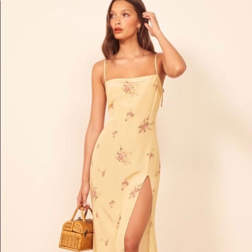 Reformation Averi Yellow Spring/Summer Dress